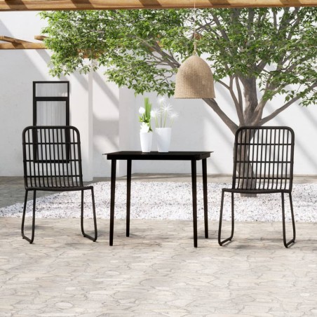 vidaXL Juego de comedor para jardín 3 piezas negro