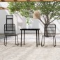 vidaXL Juego de comedor para jardín 3 piezas negro vidaXL Juego de comedor para jardín 3 piezas negro
