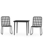 vidaXL Juego de comedor para jardín 3 piezas negro vidaXL Juego de comedor para jardín 3 piezas negro