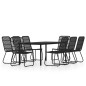 vidaXL Juego de comedor para jardín 9 piezas negro vidaXL Juego de comedor para jardín 9 piezas negro