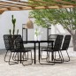 vidaXL Juego de comedor de jardín 7 piezas negro vidaXL Juego de comedor de jardín 7 piezas negro