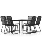 vidaXL Juego de comedor de jardín 7 piezas negro vidaXL Juego de comedor de jardín 7 piezas negro