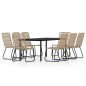vidaXL Juego de comedor para jardín 9 piezas color roble vidaXL Juego de comedor para jardín 9 piezas color roble