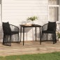 vidaXL Juego de comedor de jardín 3 piezas con cojines negro vidaXL Juego de comedor de jardín 3 piezas con cojines negro