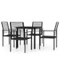 vidaXL Juego de comedor de jardín 5 piezas negro