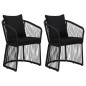 vidaXL Juego de comedor de jardín 3 piezas con cojines negro vidaXL Juego de comedor de jardín 3 piezas con cojines negro