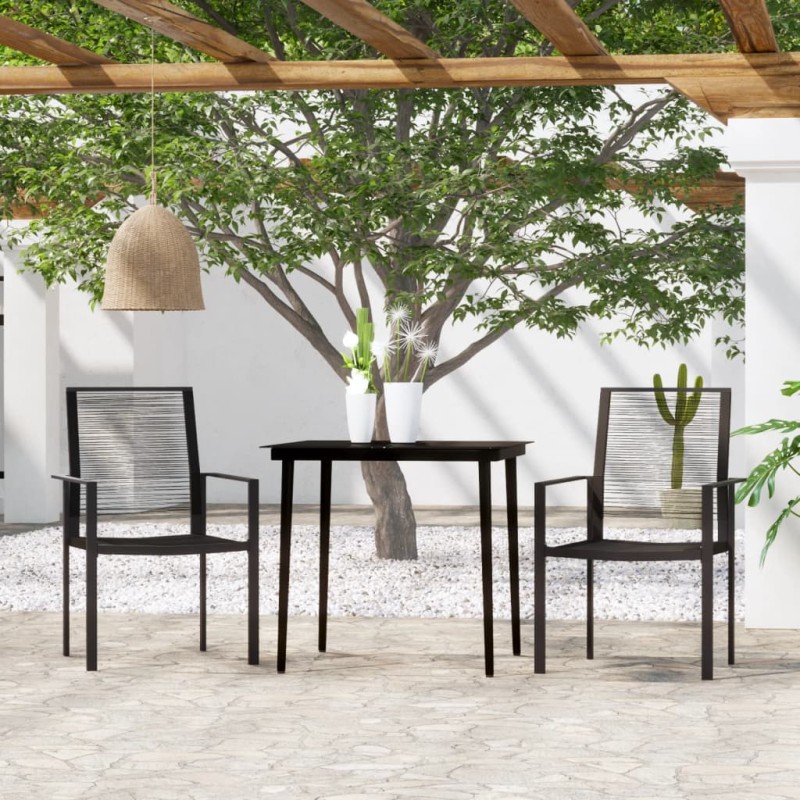 vidaXL Juego de comedor de jardín 3 piezas negro vidaXL Juego de comedor de jardín 3 piezas negro