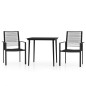vidaXL Juego de comedor de jardín 3 piezas negro vidaXL Juego de comedor de jardín 3 piezas negro