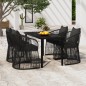 vidaXL Juego de comedor de jardín 5 piezas con cojines negro vidaXL Juego de comedor de jardín 5 piezas con cojines negro