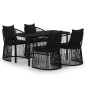vidaXL Juego de comedor de jardín 5 piezas con cojines negro vidaXL Juego de comedor de jardín 5 piezas con cojines negro