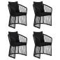 vidaXL Juego de comedor de jardín 5 piezas con cojines negro vidaXL Juego de comedor de jardín 5 piezas con cojines negro