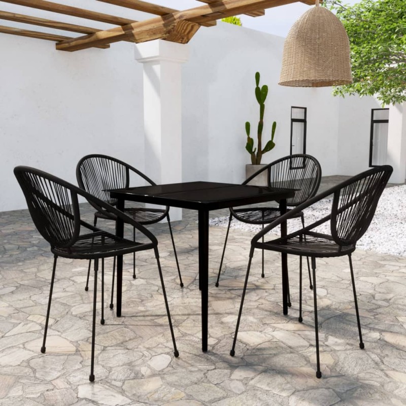 vidaXL Juego de comedor de jardín 5 piezas negro vidaXL Juego de comedor de jardín 5 piezas negro