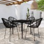 vidaXL Juego de comedor de jardín 5 piezas negro vidaXL Juego de comedor de jardín 5 piezas negro
