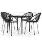 vidaXL Juego de comedor de jardín 5 piezas negro vidaXL Juego de comedor de jardín 5 piezas negro