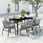 vidaXL Juego de comedor de jardín 7 piezas ratán sintético gris vidaXL Juego de comedor de jardín 7 piezas ratán sintético gris