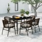 vidaXL Juego de comedor de jardín 7 piezas marrón vidaXL Juego de comedor de jardín 7 piezas marrón