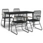 vidaXL Juego de comedor de jardín 5 piezas ratán PVC negro