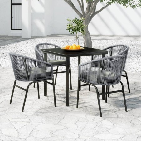 vidaXL Juego de comedor para jardín 5 piezas ratán sintético gris