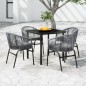 vidaXL Juego de comedor para jardín 5 piezas ratán sintético gris vidaXL Juego de comedor para jardín 5 piezas ratán sintético gris