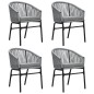 vidaXL Juego de comedor para jardín 5 piezas ratán sintético gris vidaXL Juego de comedor para jardín 5 piezas ratán sintético gris