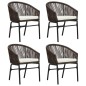 vidaXL Juego de comedor de jardín 5 piezas con cojines marrón vidaXL Juego de comedor de jardín 5 piezas con cojines marrón