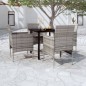 vidaXL Juego de comedor para jardín 5 piezas con cojines gris y negro vidaXL Juego de comedor para jardín 5 piezas con cojines gris y negro