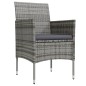 vidaXL Juego de comedor para jardín 5 piezas con cojines gris y negro vidaXL Juego de comedor para jardín 5 piezas con cojines gris y negro