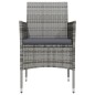 vidaXL Juego de comedor para jardín 5 piezas con cojines gris y negro vidaXL Juego de comedor para jardín 5 piezas con cojines gris y negro