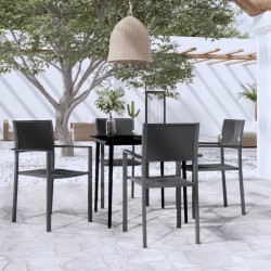 vidaXL Juego de comedor para jardín 5 piezas negro
