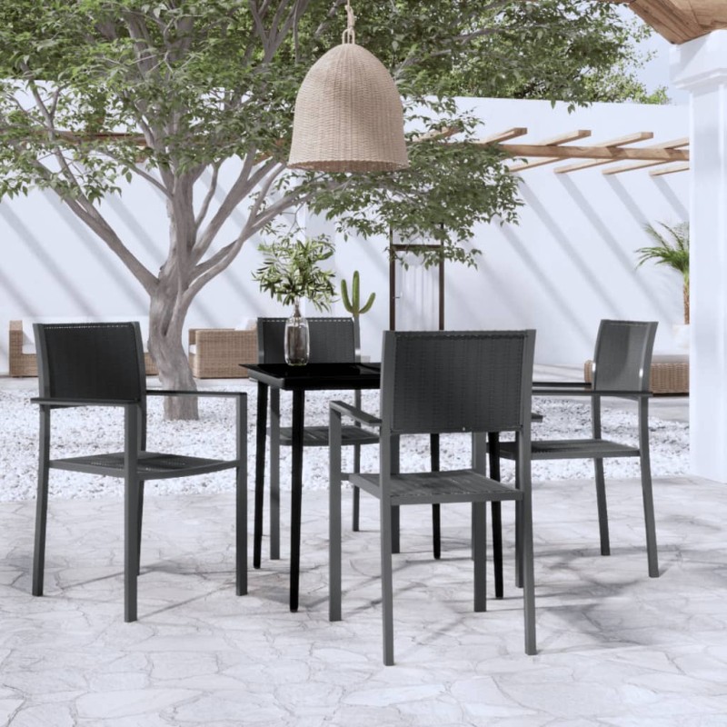 vidaXL Juego de comedor para jardín 5 piezas negro vidaXL Juego de comedor para jardín 5 piezas negro