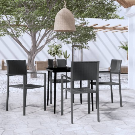 vidaXL Juego de comedor para jardín 5 piezas negro