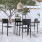 vidaXL Juego de comedor para jardín 5 piezas negro vidaXL Juego de comedor para jardín 5 piezas negro