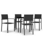 vidaXL Juego de comedor para jardín 5 piezas negro vidaXL Juego de comedor para jardín 5 piezas negro