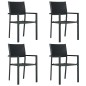 vidaXL Juego de comedor para jardín 5 piezas negro vidaXL Juego de comedor para jardín 5 piezas negro