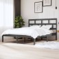 vidaXL Estructura de cama de madera maciza de pino gris 160x200 cm vidaXL Estructura de cama de madera maciza de pino gris 160x200 cm