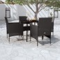 vidaXL Juego de comedor de jardín 5 piezas con cojines negro vidaXL Juego de comedor de jardín 5 piezas con cojines negro