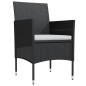 vidaXL Juego de comedor de jardín 5 piezas con cojines negro vidaXL Juego de comedor de jardín 5 piezas con cojines negro