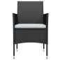 vidaXL Juego de comedor de jardín 5 piezas con cojines negro vidaXL Juego de comedor de jardín 5 piezas con cojines negro