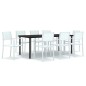 vidaXL Juego de comedor para jardín 9 piezas blanco vidaXL Juego de comedor para jardín 9 piezas blanco