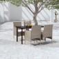 vidaXL Juego de comedor de jardín 5 piezas con cojines beige y negro