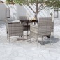 vidaXL Juego de comedor para jardín 5 piezas con cojines gris y negro vidaXL Juego de comedor para jardín 5 piezas con cojines gris y negro