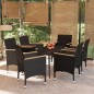 vidaXL Juego de comedor de jardín 7 piezas con cojines negro vidaXL Juego de comedor de jardín 7 piezas con cojines negro