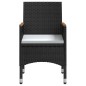 vidaXL Juego de comedor de jardín 7 piezas con cojines negro vidaXL Juego de comedor de jardín 7 piezas con cojines negro