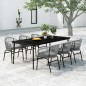 vidaXL Juego de comedor de jardín 7 piezas ratán sintético gris vidaXL Juego de comedor de jardín 7 piezas ratán sintético gris
