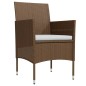 vidaXL Juego de comedor de jardín 7 piezas con cojines marrón y negro vidaXL Juego de comedor de jardín 7 piezas con cojines marrón y negro