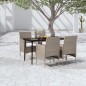vidaXL Juego de comedor de jardín 5 piezas con cojines beige y negro vidaXL Juego de comedor de jardín 5 piezas con cojines beige y negro