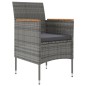 vidaXL Juego de comedor de jardín 7 piezas con cojines gris y negro vidaXL Juego de comedor de jardín 7 piezas con cojines gris y negro