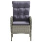 vidaXL Juego de comedor de jardín 3 piezas con cojines gris y negro vidaXL Juego de comedor de jardín 3 piezas con cojines gris y negro