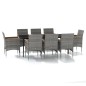 vidaXL Juego de comedor de jardín 9 piezas gris y negro vidaXL Juego de comedor de jardín 9 piezas gris y negro