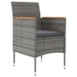 vidaXL Juego de comedor de jardín 9 piezas gris y negro vidaXL Juego de comedor de jardín 9 piezas gris y negro